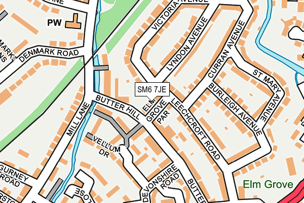 SM6 7JE map - OS OpenMap – Local (Ordnance Survey)