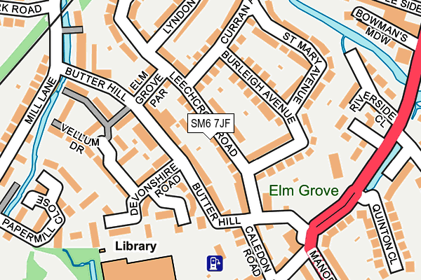 SM6 7JF map - OS OpenMap – Local (Ordnance Survey)