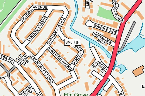 SM6 7JH map - OS OpenMap – Local (Ordnance Survey)