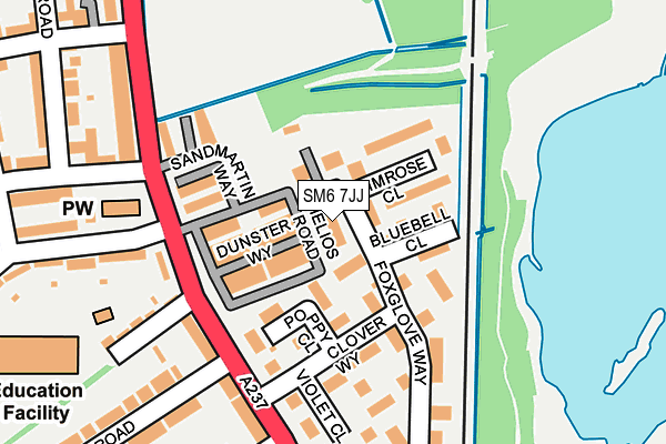 SM6 7JJ map - OS OpenMap – Local (Ordnance Survey)