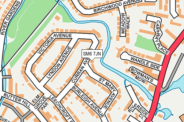SM6 7JN map - OS OpenMap – Local (Ordnance Survey)