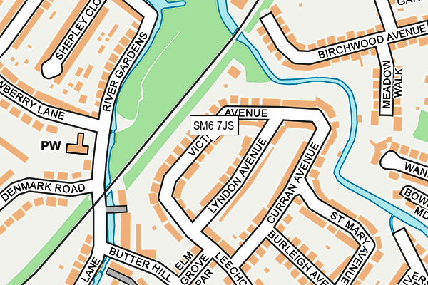 SM6 7JS map - OS OpenMap – Local (Ordnance Survey)