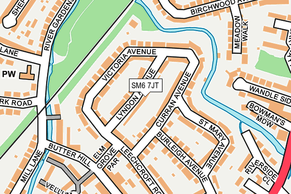 SM6 7JT map - OS OpenMap – Local (Ordnance Survey)