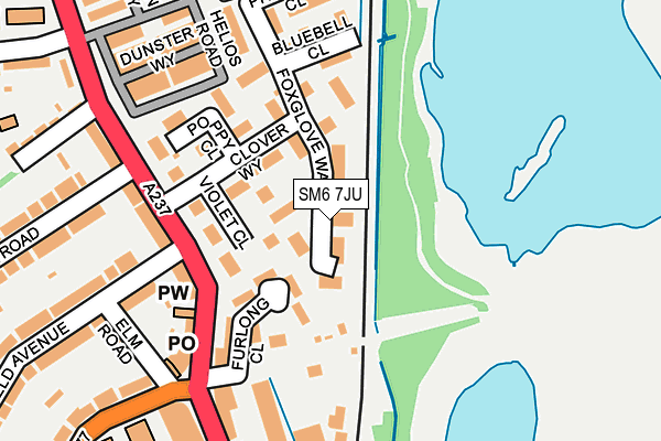 SM6 7JU map - OS OpenMap – Local (Ordnance Survey)