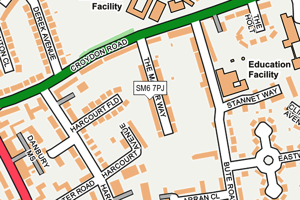 SM6 7PJ map - OS OpenMap – Local (Ordnance Survey)