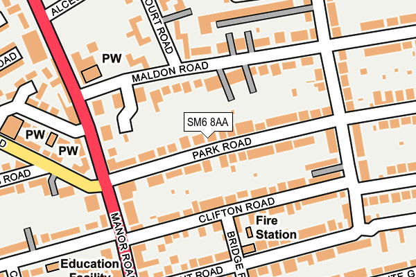 SM6 8AA map - OS OpenMap – Local (Ordnance Survey)