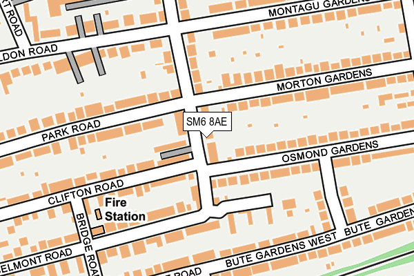 SM6 8AE map - OS OpenMap – Local (Ordnance Survey)