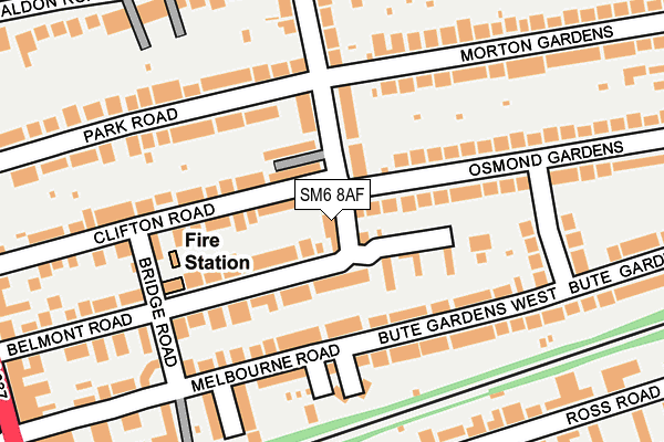 SM6 8AF map - OS OpenMap – Local (Ordnance Survey)