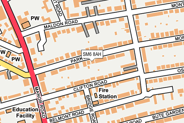 SM6 8AH map - OS OpenMap – Local (Ordnance Survey)