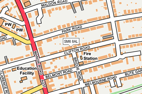 SM6 8AL map - OS OpenMap – Local (Ordnance Survey)