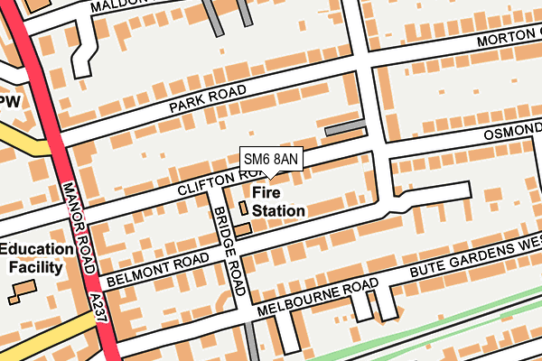 SM6 8AN map - OS OpenMap – Local (Ordnance Survey)