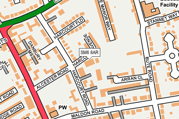 SM6 8AR map - OS OpenMap – Local (Ordnance Survey)