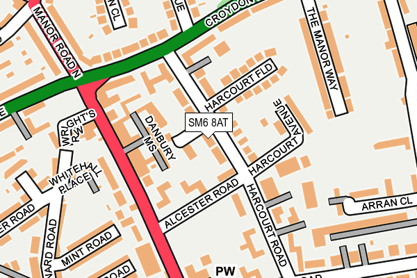 SM6 8AT map - OS OpenMap – Local (Ordnance Survey)