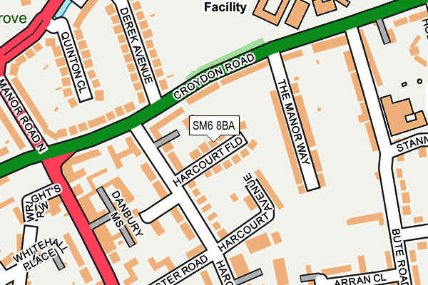 SM6 8BA map - OS OpenMap – Local (Ordnance Survey)