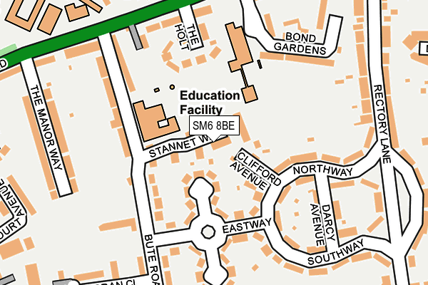 SM6 8BE map - OS OpenMap – Local (Ordnance Survey)