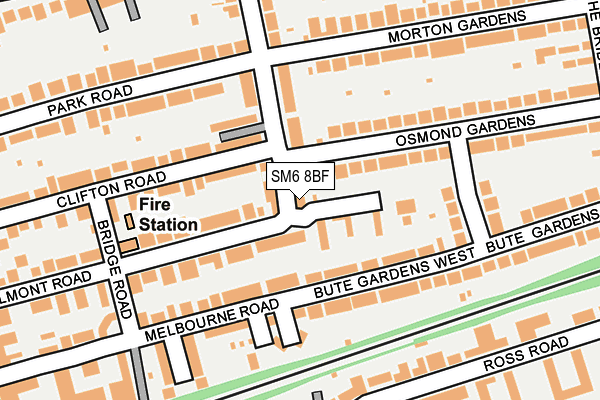 SM6 8BF map - OS OpenMap – Local (Ordnance Survey)