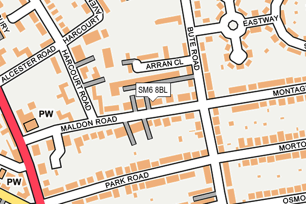 SM6 8BL map - OS OpenMap – Local (Ordnance Survey)