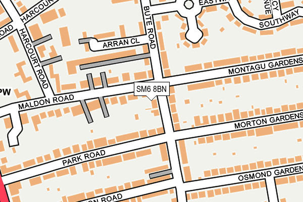 SM6 8BN map - OS OpenMap – Local (Ordnance Survey)