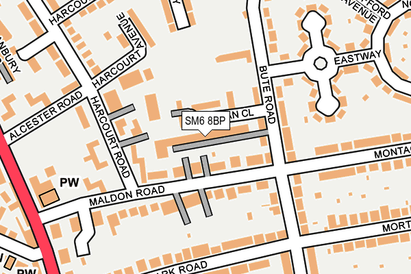 SM6 8BP map - OS OpenMap – Local (Ordnance Survey)