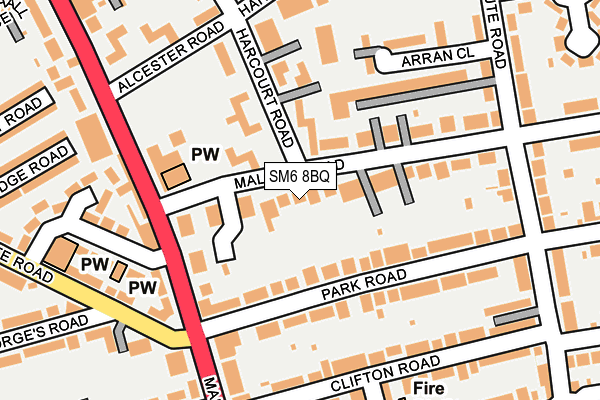 SM6 8BQ map - OS OpenMap – Local (Ordnance Survey)