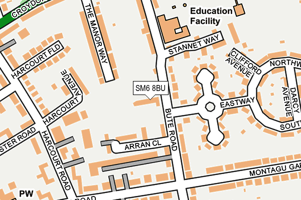 SM6 8BU map - OS OpenMap – Local (Ordnance Survey)