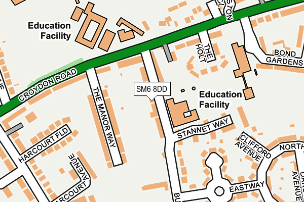 SM6 8DD map - OS OpenMap – Local (Ordnance Survey)