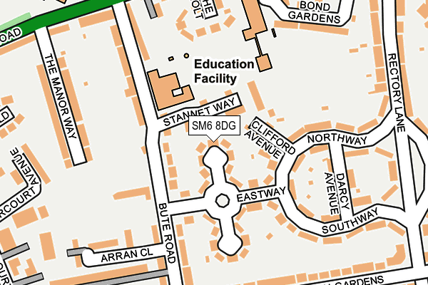 SM6 8DG map - OS OpenMap – Local (Ordnance Survey)