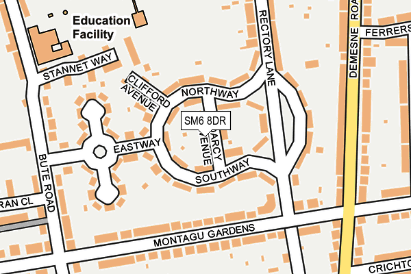 SM6 8DR map - OS OpenMap – Local (Ordnance Survey)