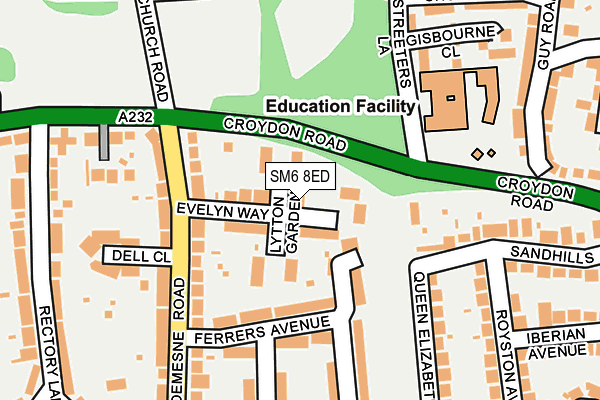 SM6 8ED map - OS OpenMap – Local (Ordnance Survey)