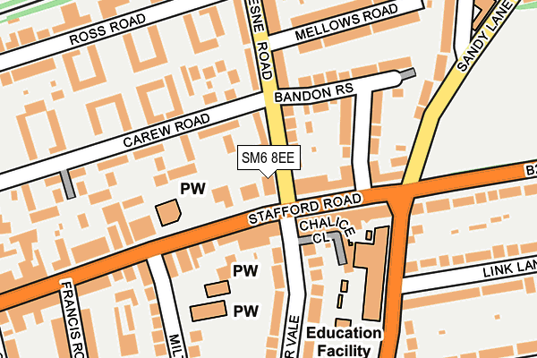 SM6 8EE map - OS OpenMap – Local (Ordnance Survey)