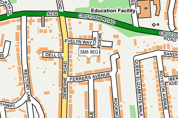 SM6 8EG map - OS OpenMap – Local (Ordnance Survey)