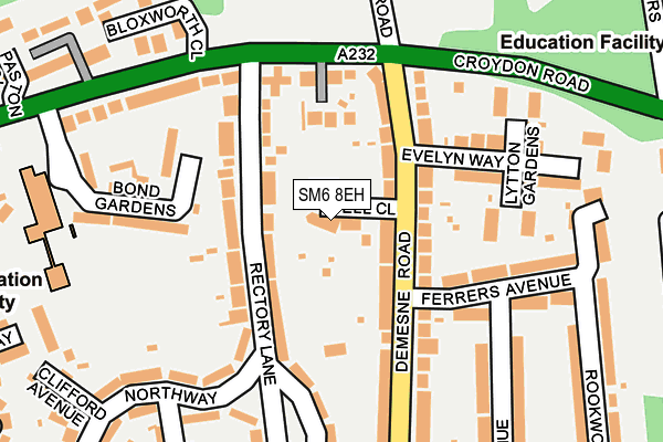 SM6 8EH map - OS OpenMap – Local (Ordnance Survey)