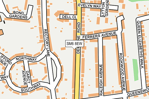 SM6 8EW map - OS OpenMap – Local (Ordnance Survey)