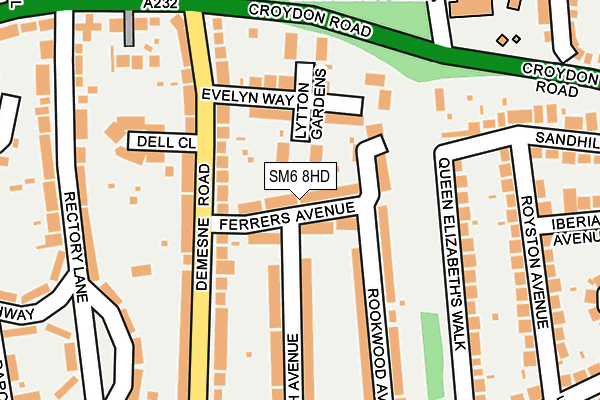 SM6 8HD map - OS OpenMap – Local (Ordnance Survey)