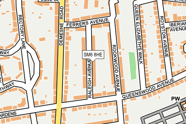 SM6 8HE map - OS OpenMap – Local (Ordnance Survey)