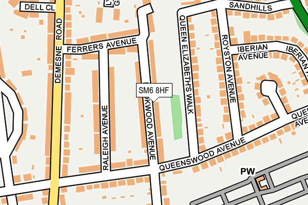 SM6 8HF map - OS OpenMap – Local (Ordnance Survey)