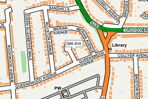 SM6 8HX map - OS OpenMap – Local (Ordnance Survey)