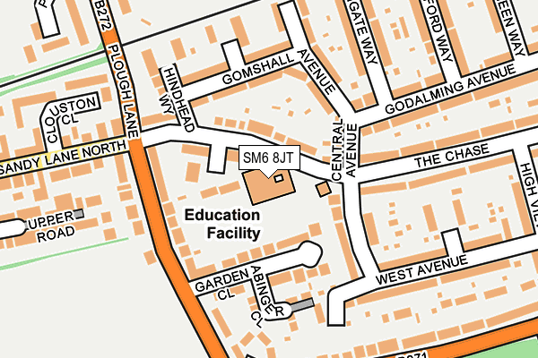 SM6 8JT map - OS OpenMap – Local (Ordnance Survey)