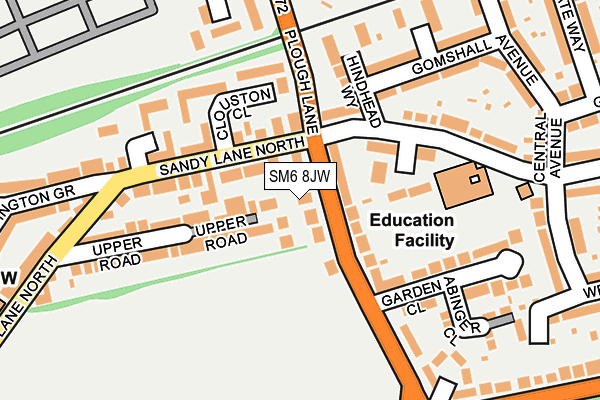 SM6 8JW map - OS OpenMap – Local (Ordnance Survey)