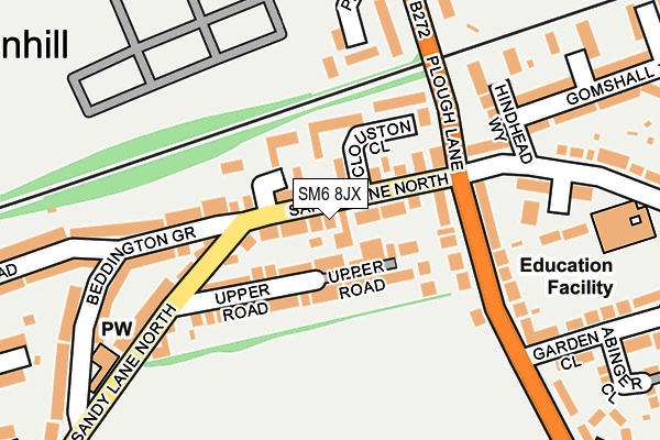 SM6 8JX map - OS OpenMap – Local (Ordnance Survey)