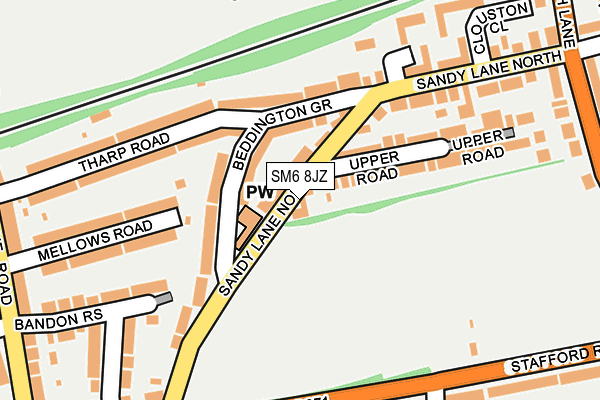 SM6 8JZ map - OS OpenMap – Local (Ordnance Survey)