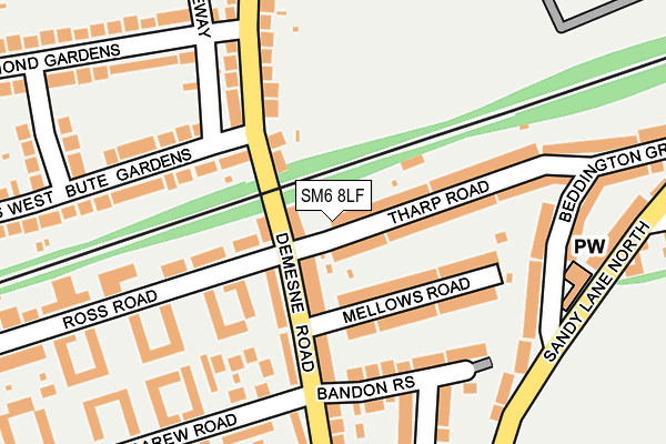 SM6 8LF map - OS OpenMap – Local (Ordnance Survey)