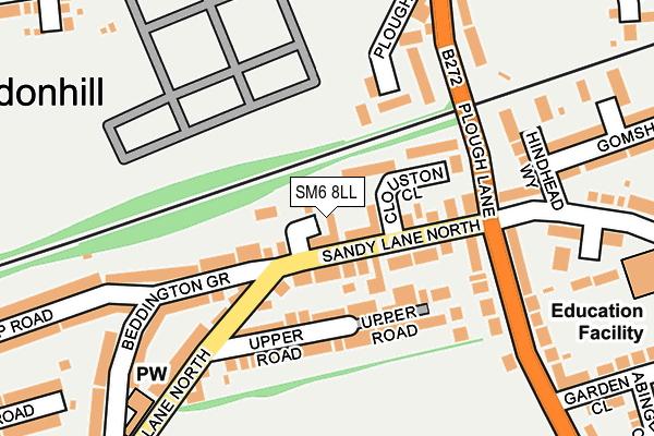 SM6 8LL map - OS OpenMap – Local (Ordnance Survey)