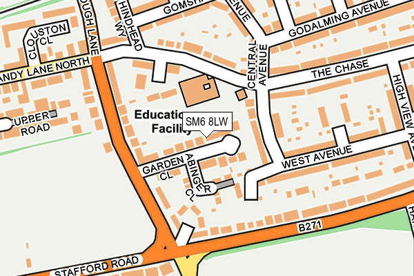 SM6 8LW map - OS OpenMap – Local (Ordnance Survey)