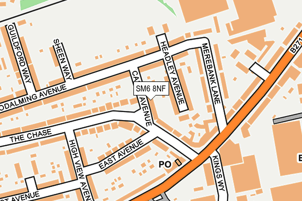 SM6 8NF map - OS OpenMap – Local (Ordnance Survey)