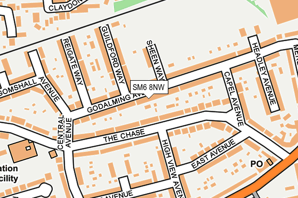 SM6 8NW map - OS OpenMap – Local (Ordnance Survey)