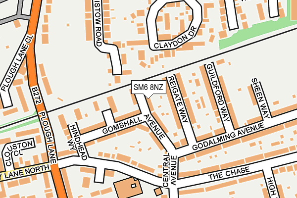 SM6 8NZ map - OS OpenMap – Local (Ordnance Survey)