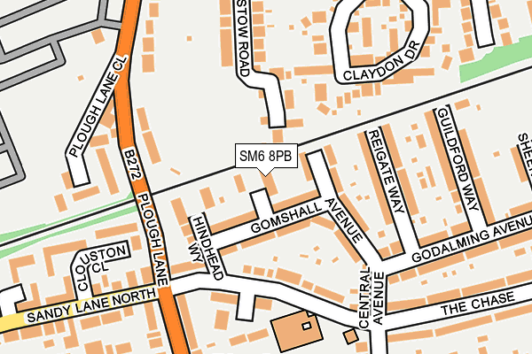 SM6 8PB map - OS OpenMap – Local (Ordnance Survey)
