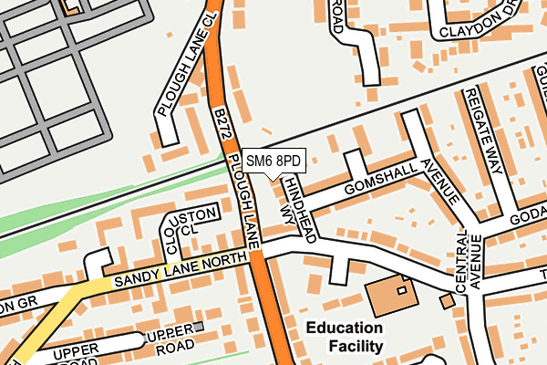 SM6 8PD map - OS OpenMap – Local (Ordnance Survey)