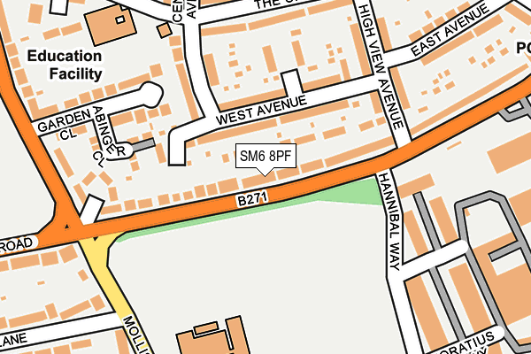 SM6 8PF map - OS OpenMap – Local (Ordnance Survey)